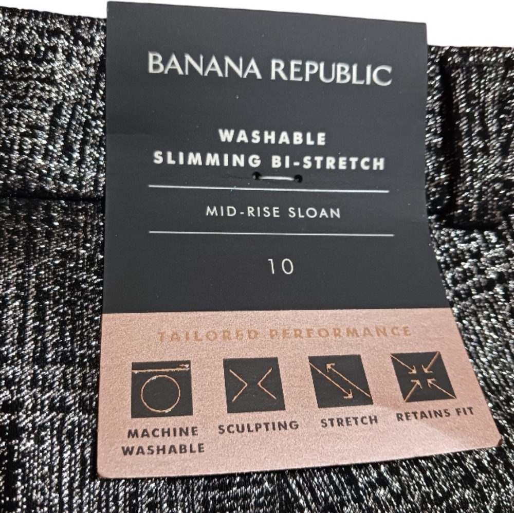 BR Sloan Metallic Slimming Bi-Stretch Ankle Pant Crosshatch - Picture 6 of 7